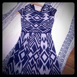 Parker Aztec boho dress navy blue